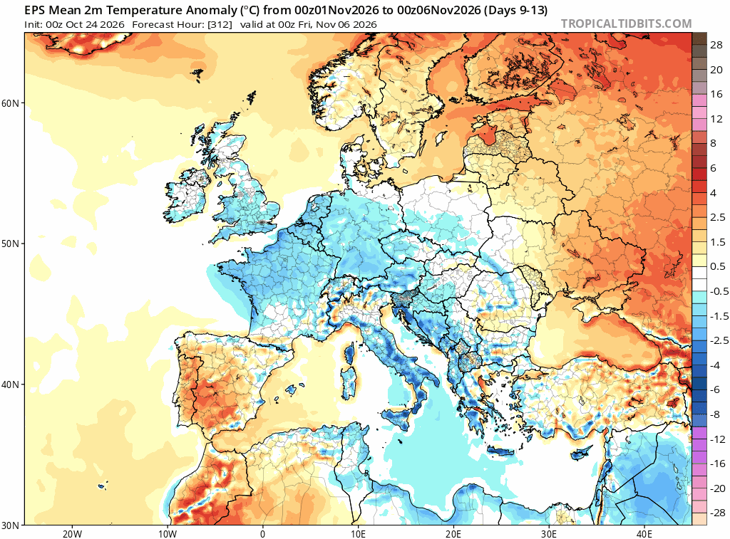 Anomalies de températures en °C